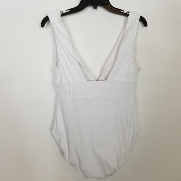 Andie Mykonos Ribbed One-Piece Swimsuit Women S L White Bikini Summer Beach Boho - Picture 5 of 9